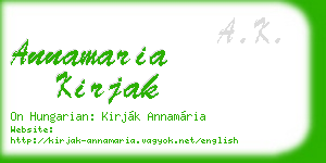 annamaria kirjak business card