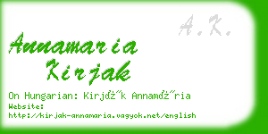 annamaria kirjak business card